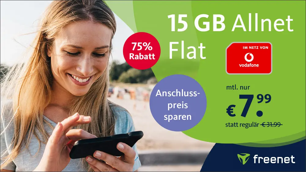 PrimeDay bei Freenet: 15 GB für nur 7,99€ im Monat.