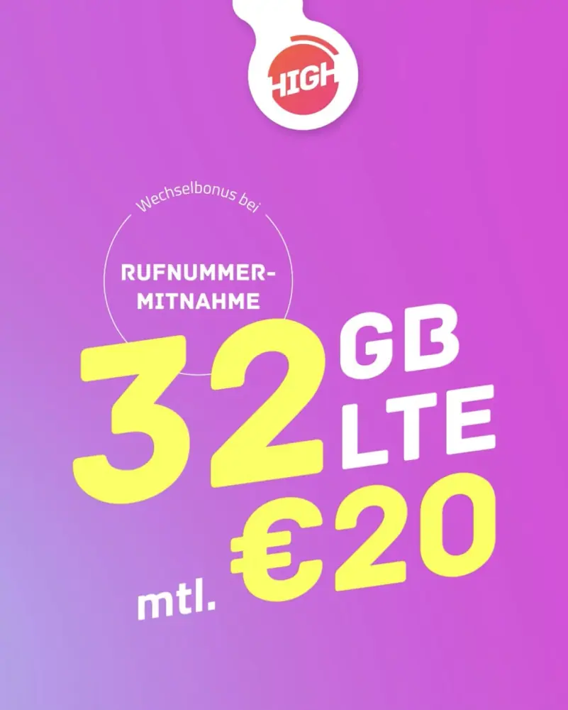 22 GB für 15€ | 32 GB für 20€ | Telekom-Netz | mtl. kündbar | eSIM, Allnet-Flat | bis zu 100€ Bonus | 5G optional