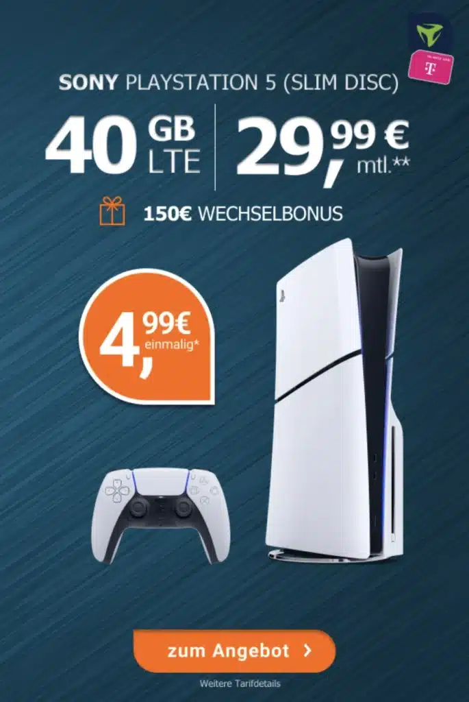 40 GB für nur 29,99€ zusammen mit einer Playstation 5 Slim