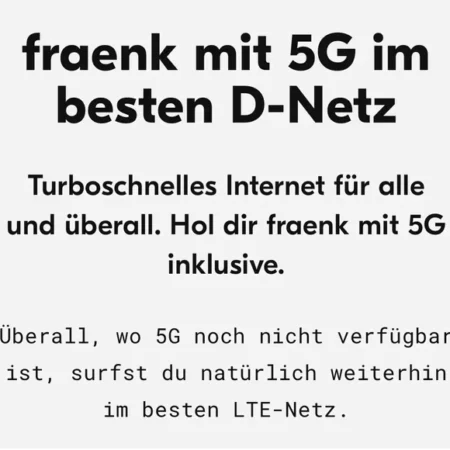 Fraenk führt 5G ein – Telekom Netz