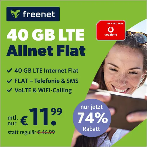 40 GB Datenvolumen für nur 11,99€ im Vodafone-Netz
