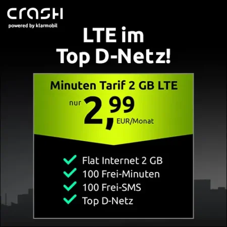 2 GB + 100 Frei-Minuten & 100 Frei-SMS | Vodafone-Netz | eSim, WLAN Call, VoLTE