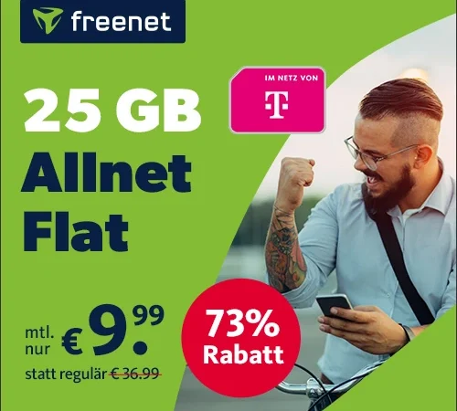🔥25 GB im Telekom-Netz für 9,99€ mtl. im Telekom-Netz | Allnet-Flat | eSim, WLAN Call, VoLTE