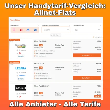 🔎📄Unser Handytarif Allnet-Vergleich | Alle Anbieter & Alle Tarife