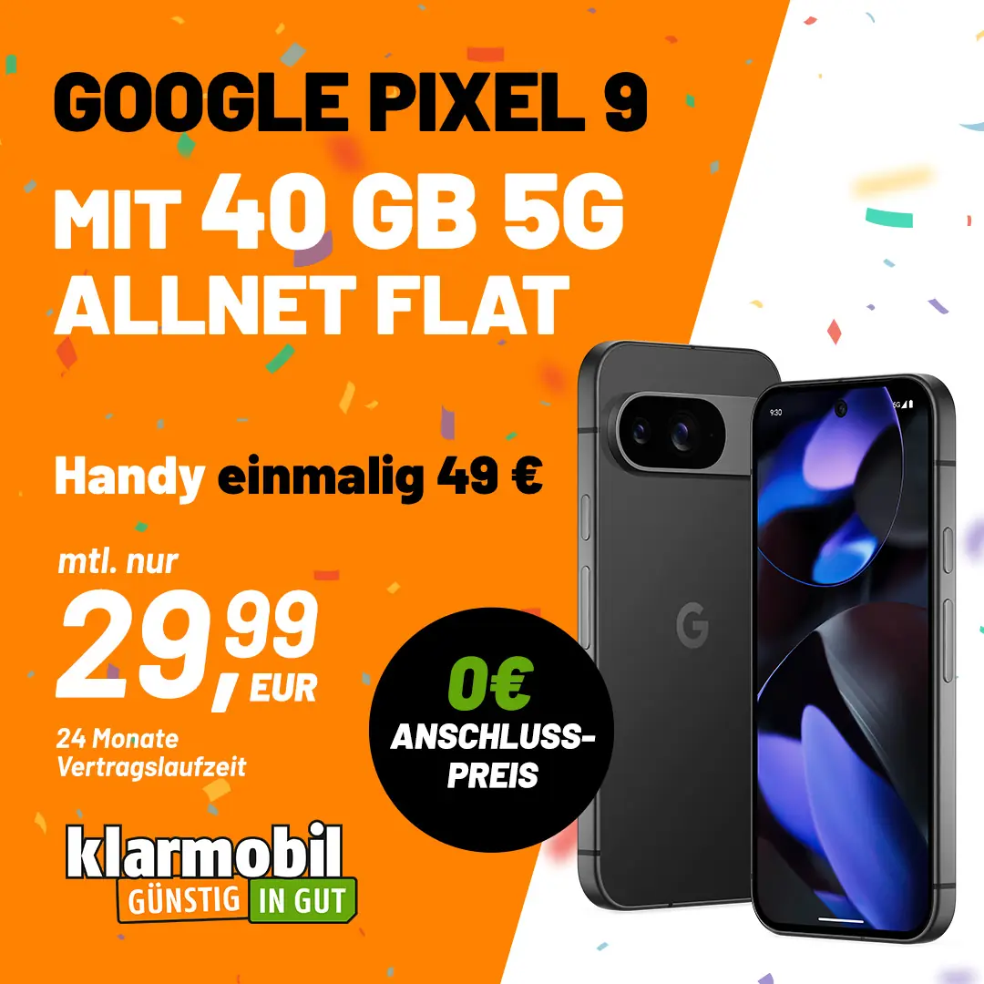 Das Google Pixel mit 256 GB für einmalig 49,99€ + 40 GB für monatlich 29,99€ im Vodafone 5G-Netz