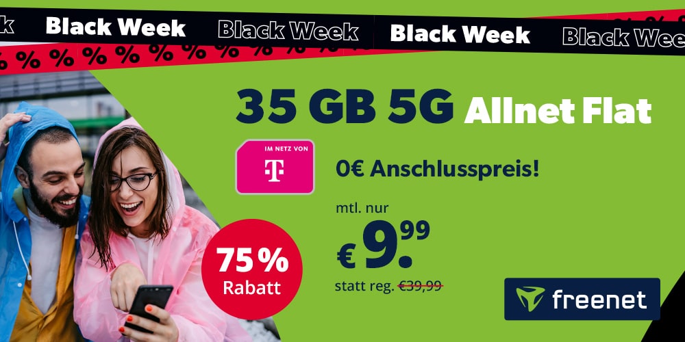 35 GB Datenvolumen im 5G Telekom-Netz für nur 9,99€ mtl.