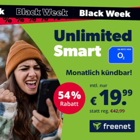 🔥Unbegrenzt Datenvolumen: 5G für 19,99€/Monat! | o2-Netz mit Telefonie & SMS Flat | monatlich kündbar + dauerhafter Preis | o2 Unlimited Smart bei Freenet