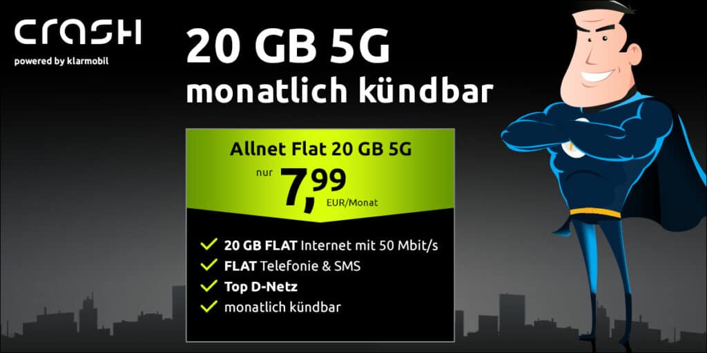 20 GB 5G monatlich kündbar im D2 Netz von Vodafone