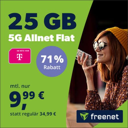 25 GB 5G im Telekom-Netz für nur 9,99 €/Monat – Keine Anschlussgebühr!