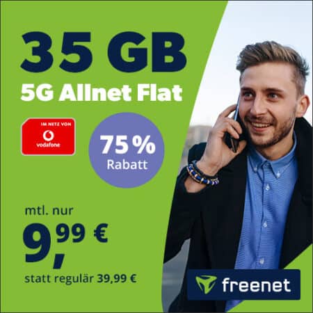 35 GB 5G im Vodafone-Netz für nur 9,99 €/Monat! Ohne Anschlusspreis