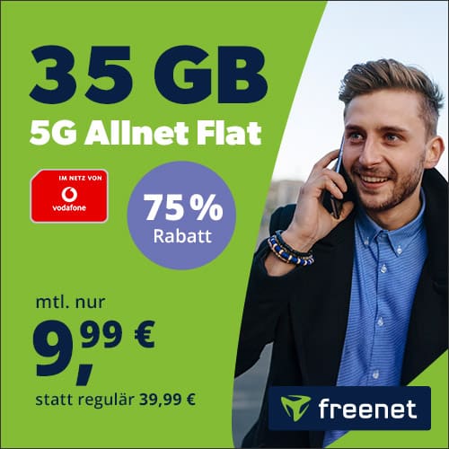 35 GB im Vodafone 5G Netz für nur 9,99€ mtl.